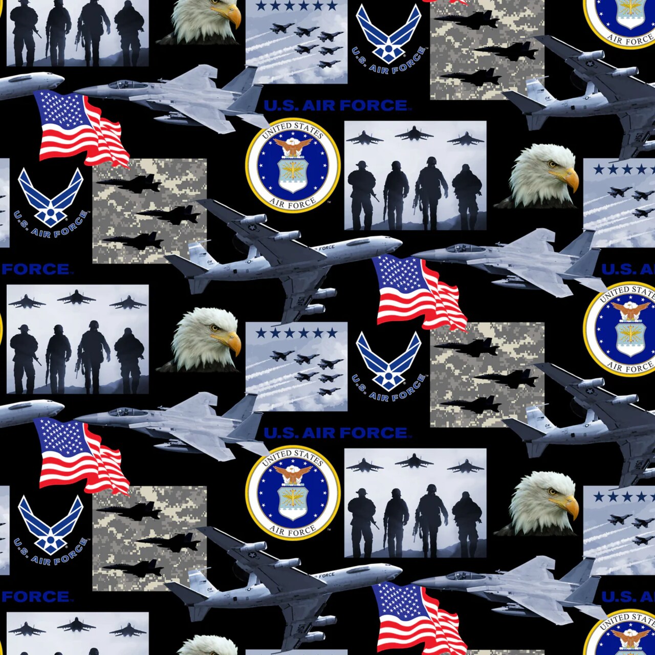 Fabric Sykel Enterprises U.S. Air Force Geometric by the Quarter Yard 021-2AF